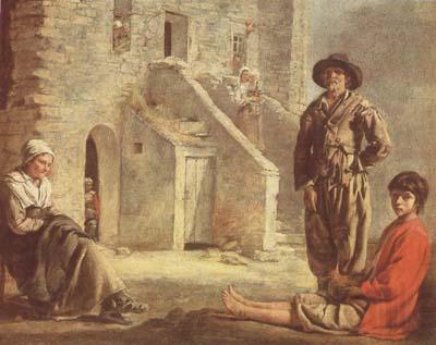 Louis Le Nain Peasants at their Cottage Door,undated (mk08) Spain oil painting art